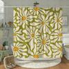 Elegant Green Floral Pattern Waterproof Shower Curtain – Perfect for Adding a Fresh and Stylish Touch to Your Bathroom Decor