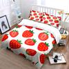 Strawberry Pattern Three-Piece Set Soft Comfortable Duvet Cover Bedding Set Included 1*Duvet Cover & 2*Pillowcases, Gift