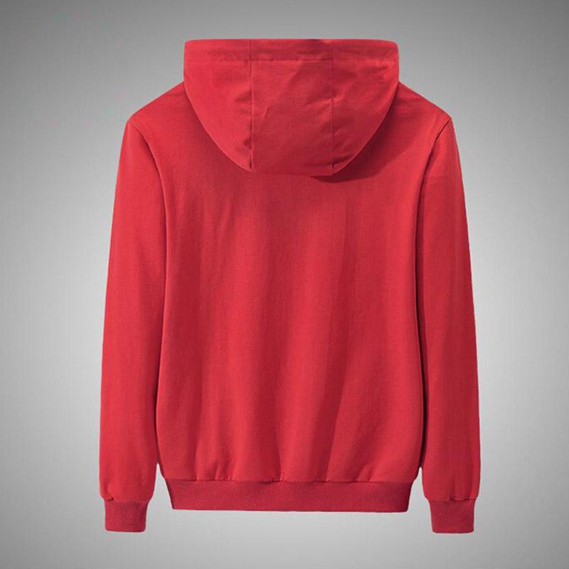 Autumn and Winter Men's Solid Color Cardigan Hooded Plus Velvet Loose Casual Sports Sweater