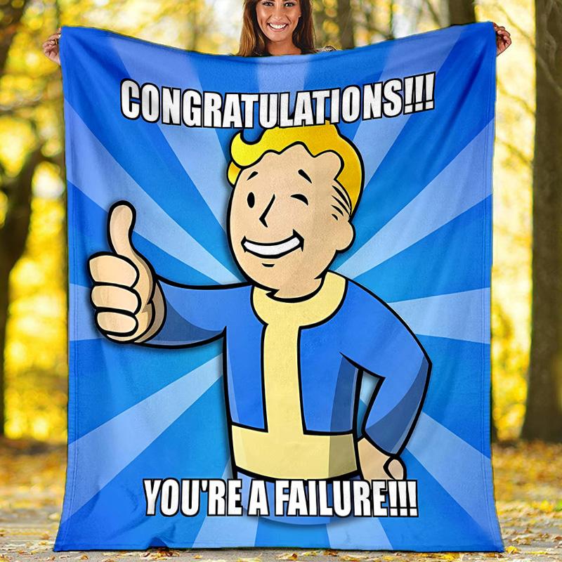 1pc NUKA-BOMBS Fallout1 Theme Blanket - Digital Print, Polyester, Cozy for All Seasons, Perfect for Outdoor, Camping, and Travel