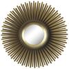 Conjunto de 3 Espelhos Decorativos de Parede Redondos Sunburst Chic Moderno de Meio de Século Moldura Dourada Leve Decoração de Casa para Interior