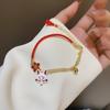 Fashion Flower Cartoon Animal Bracelet With Bell Women Cute Fox Vintage Jewelry Lucky Rope Bracelet For Family Lovers Gift