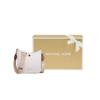 Michael Kors MK Briley Monogram Zip Pocket Leather Messenger Bag Women bags Vanilla-White 35S1G7BM1B-VANILLA