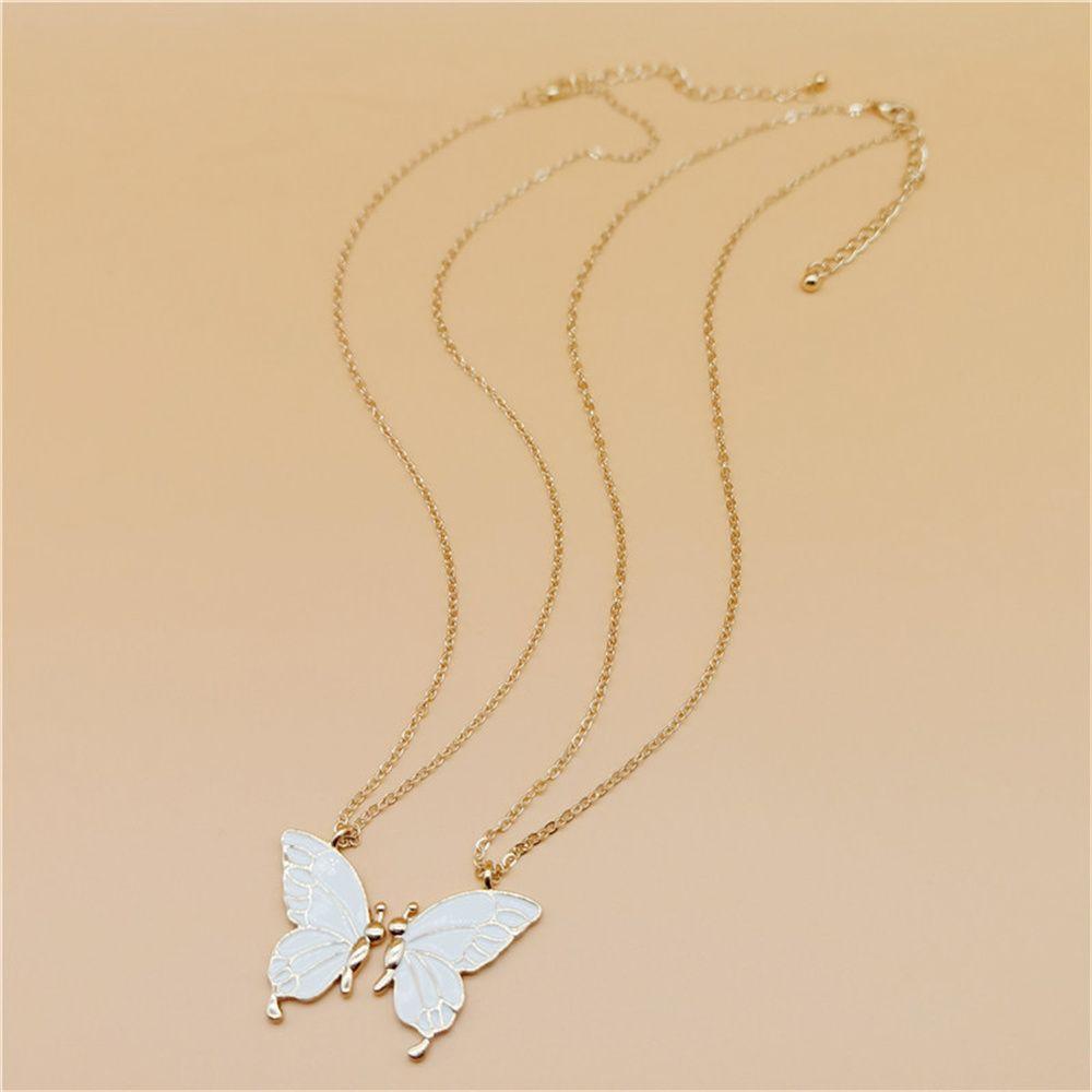 Women Friends Gift Butterfly Necklace Friendship Necklaces Best Friend Jewelry BFF Necklace for 2