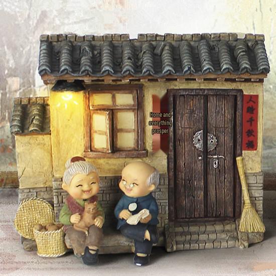 "Düğünler ve Hediyeler için Yaratıcı Japon Yaşlı Çift Ev Dekorasyonu - Model 935-1"
