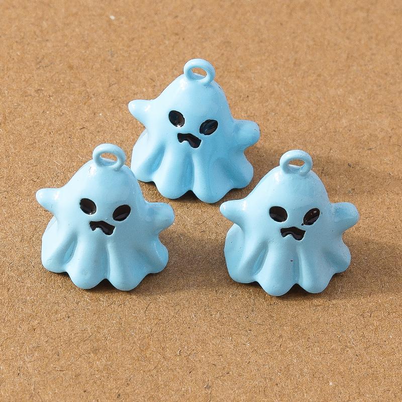 10pcs 20*17mm Cute Enamel Halloween Ghost Pendant Charm for Jewelry Making Earrings Necklace DIY Bracelet Accessories Supplies