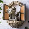 1 Pcs Cute Miniature Dinosaur Resin Model Thinking Statue Outdoor Garden Decor Indoor Home Desktop Pendant Home Decoration Craft