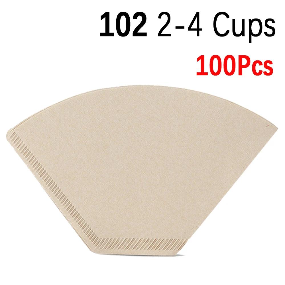 Filter Paper 01 02 V Shape Coffee Cup Filter Paper Barista Drip Coffee Filter Espresso Coffee Natural Paper Filter 40/100PCS