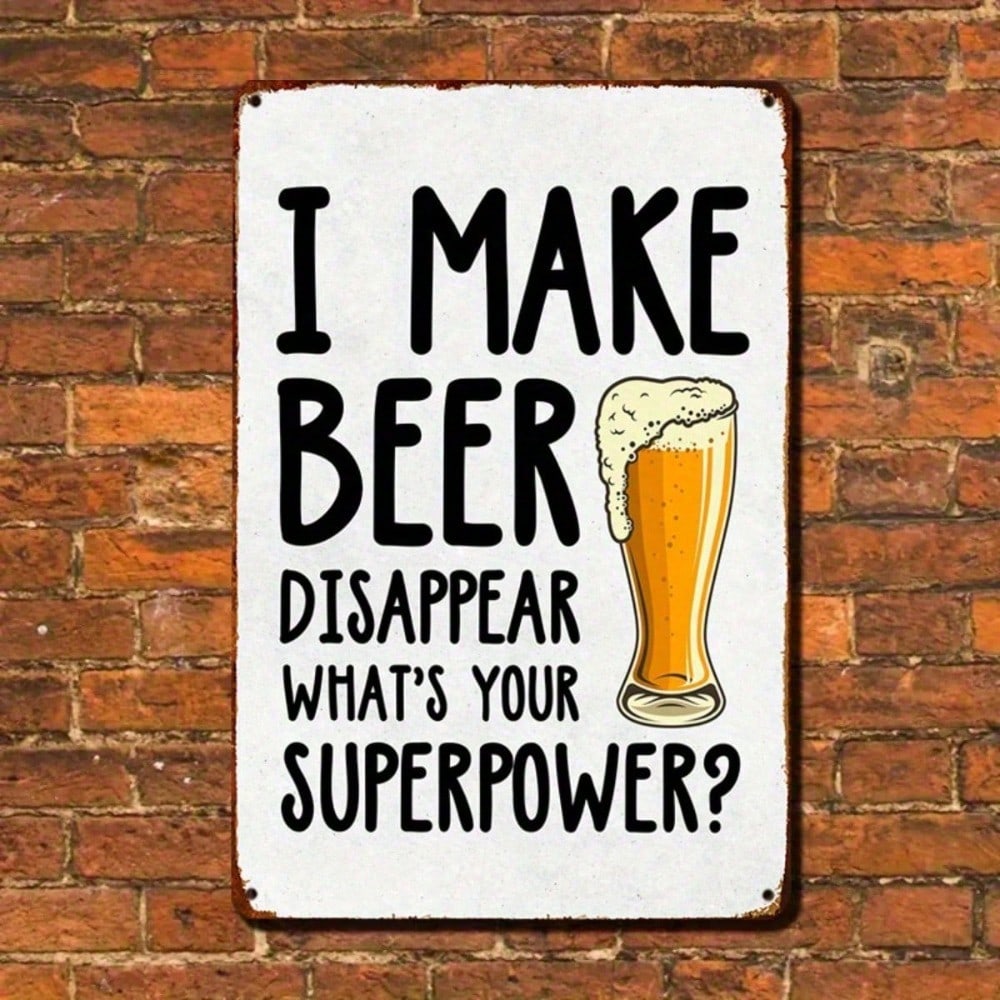 Funny Beer Tin Sign Wall Decor Pub Man Cave Metal Art 8x12 Inches