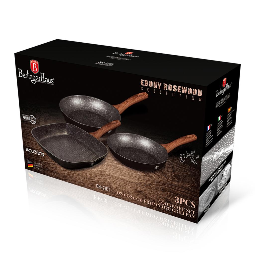 SET OF 3 GRANITE PANS BERLINGER HAUS BH-7101
