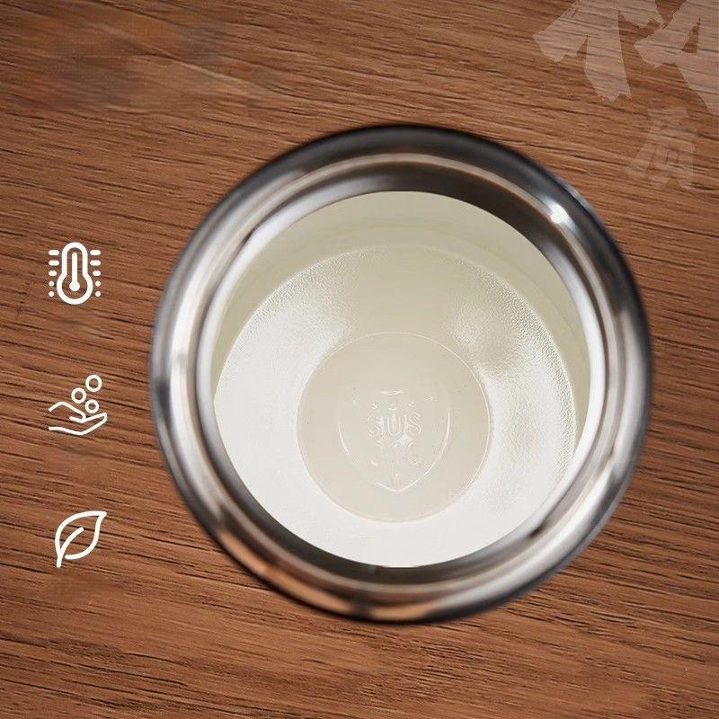 500ML Stainless Steel Thermos Bottle With Lid Portable Vacuum Flasks Red-crowned Crane Pattern Coffee Tea Water Bottle