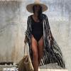 Black & White Tie-Dye Cardigan Beach Dress & Swimsuit Cover-Up