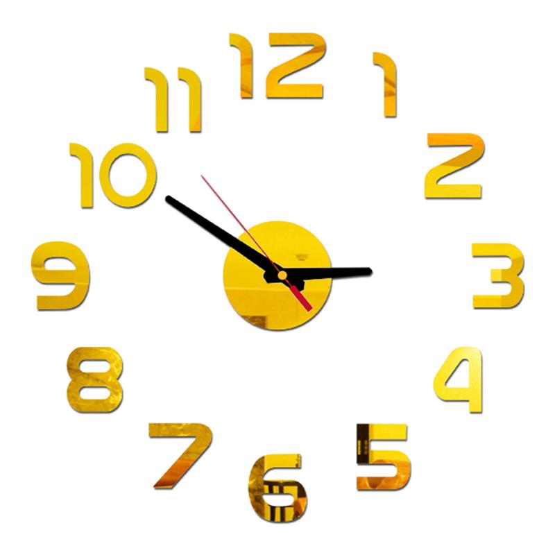 Wanduhr Rahmenlos Digitale Wanduhren DIY Acryl Wandaufkleber Quarz Leise Uhr für Zuhause Büro Wanddeko Horloge Murale