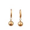 Gold Titanium Steel Bead Earrings for Women - Simple, Fashionable European and American Style, Everyday Ear Cuffs and Earrings with a High-End Feel