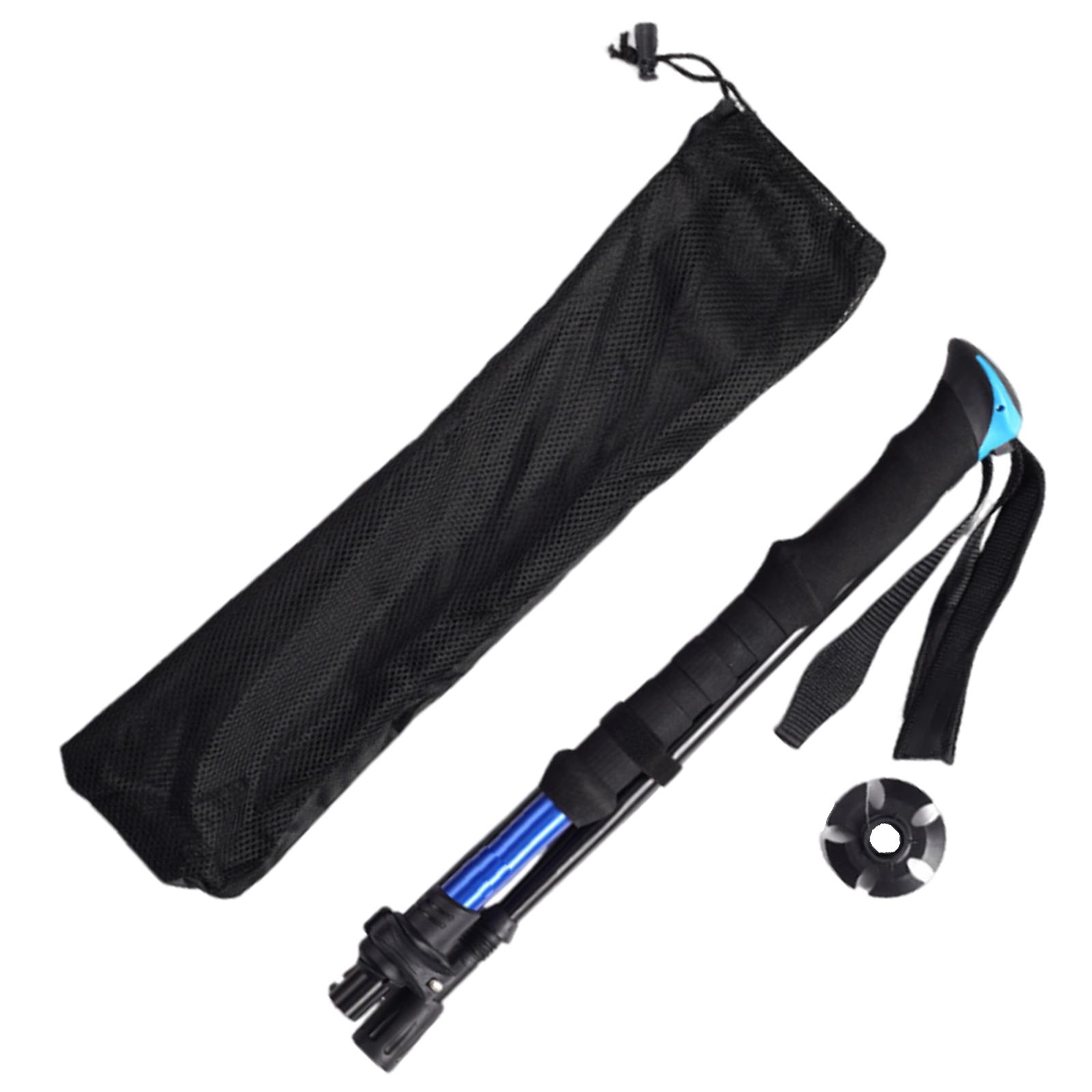 Folding Hiking Poles Light Weight Adjustable Walking Poles Aluminum Alloys Trekking Poles Telescopic Climbing Stick синий