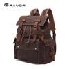 Men's Waxed Canvas Backpack - Waterproof Outdoor Travel Rucksack with Crazy Horse Leather, Durable Vintage Double-Strap Bag 5358#