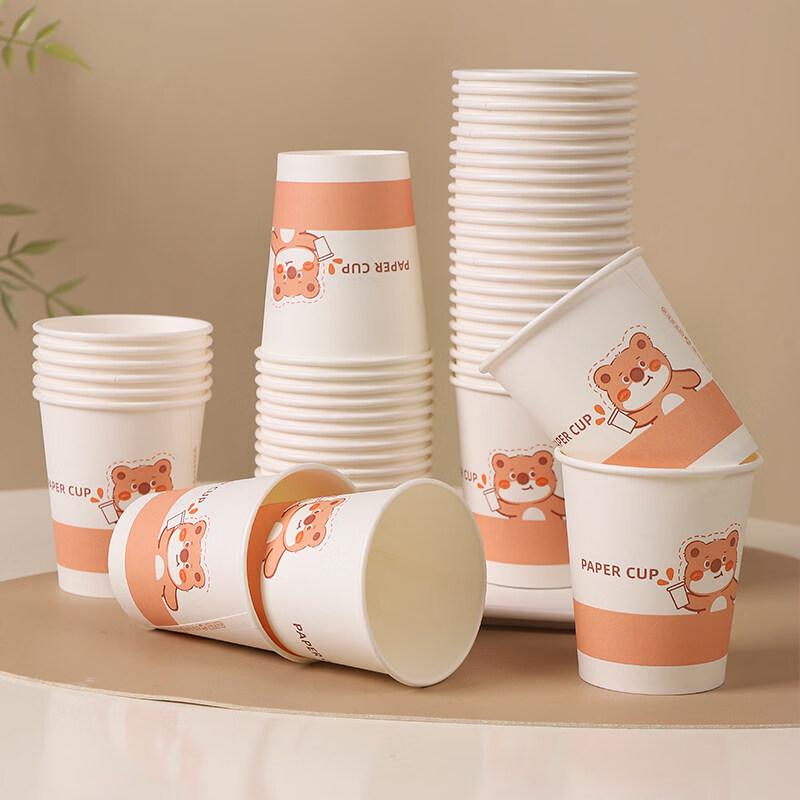 

ZISIZ Thickened Disposable Paper Cups, 100 Count