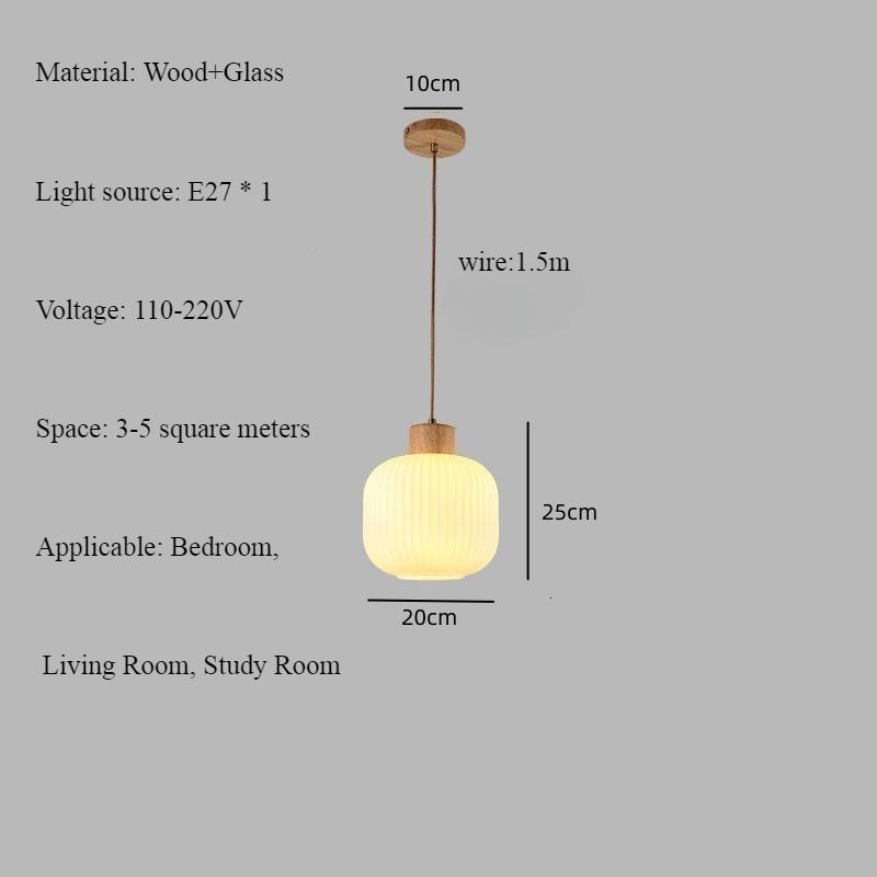 Japansk Stil Tre Restaurant Pendellampe Nordisk Minimalistisk Krem Gjestgiveri Bar Disk Soverom Sengegavl Glass Pendellampe