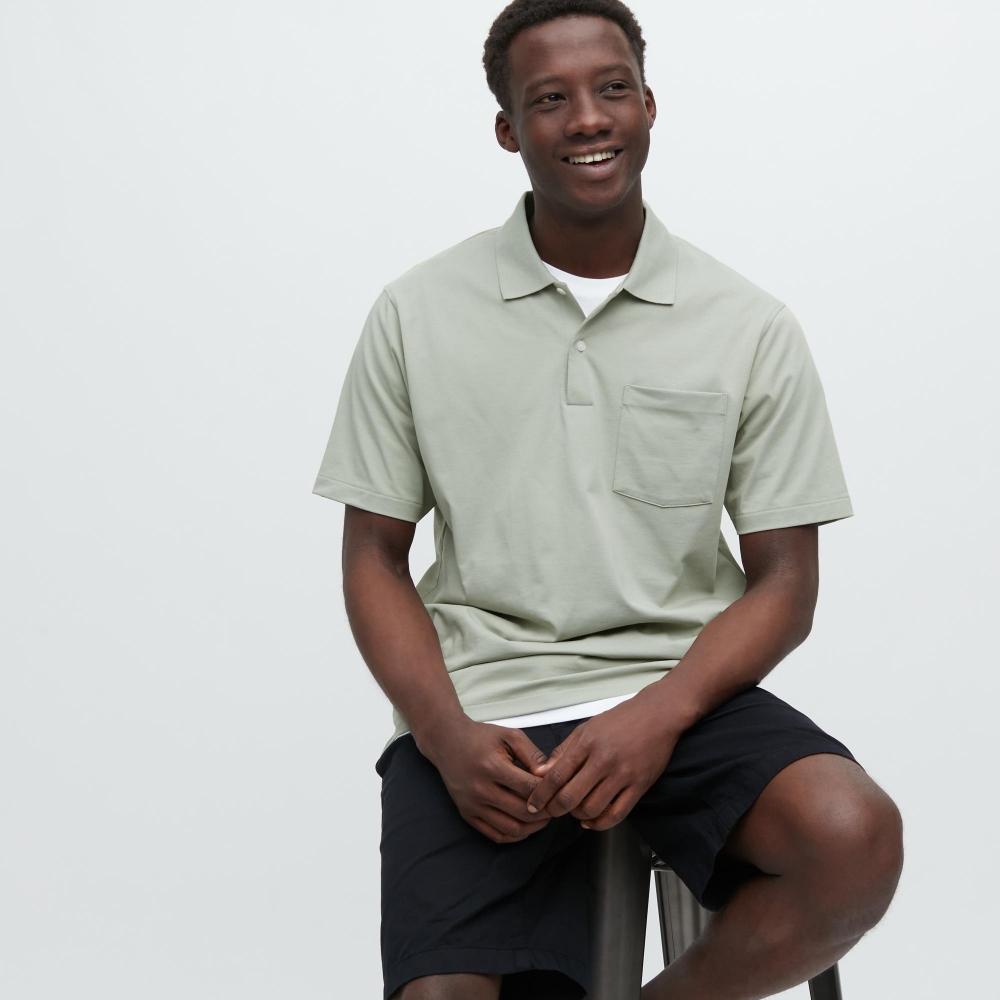 

UNIQLO JAPAN AIRism Рубашка-поло с карманами и короткими рукавами