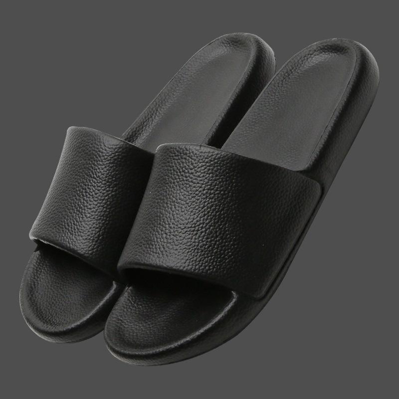 New Simple Spring and Summer Home Non-slip Stepping On Shit Slippers Outer Wear Flat Bottom One Word Bathroom Slippers Couple