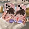 Phone case: 2D flat, suitable for iPhone 18 17 16 15 14 13 12 Pro, cartoon girl, perfect Christmas and Halloween holiday gift