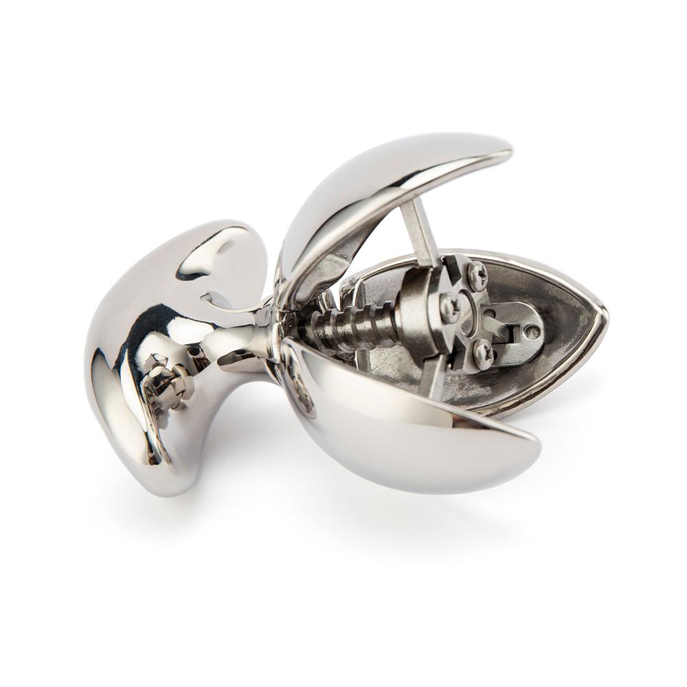 Nerezová oceľ Kovový análny tréner Asslock Dilator Otvárací Lotus Butt Plug Buttplug Lock