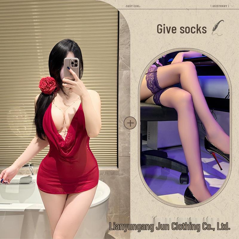 Tempting Sheer Desire Lingerie Set: Flirty Quick-Release Sleepwear