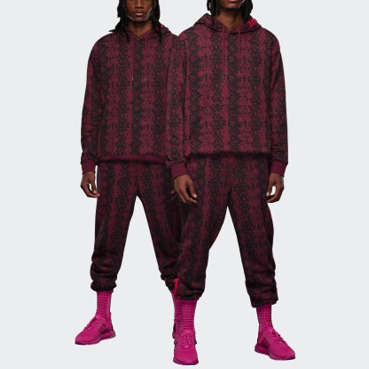 adidas X Ivy Park Snakeskin Print Joggers Unisex Bottoms Cherrywood-Red HI1976
