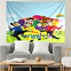 The-Wiggles Print Tapestry, Backdrop, Easy Setup, Ideal for Bedroom, Office & Living Room, with Aesthetic Wall Hanging Decor.