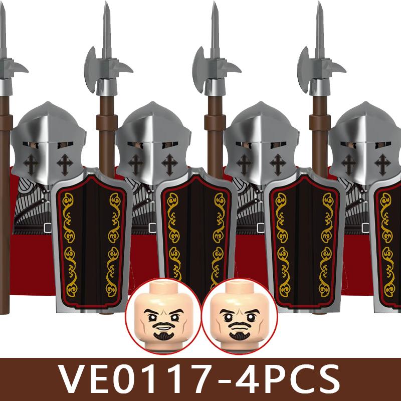 Castello Medievale Cavalieri Soldato Figure Blocchi da Costruzione Fanteria Legione Impero Guerriero Arco Spada Casco Milizia Mattoncini Giocattolo Regali