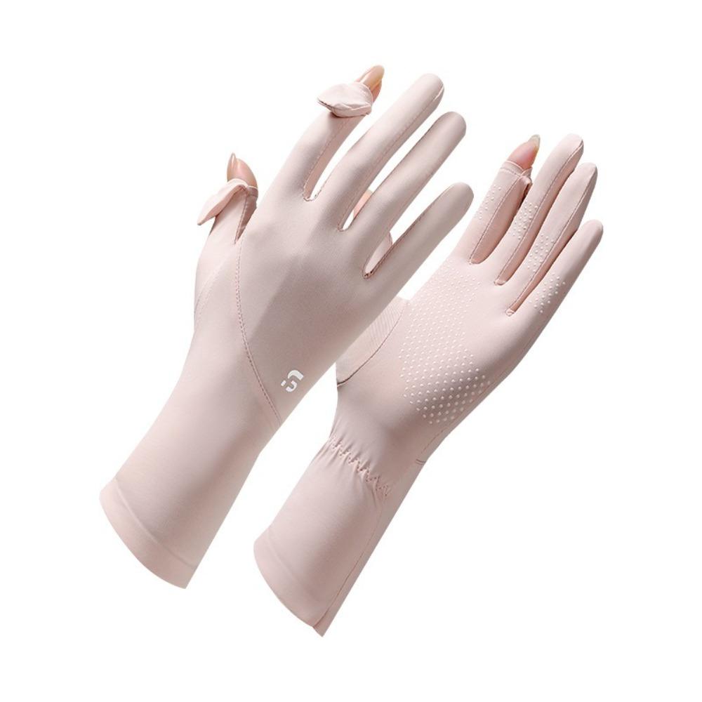 Anti-UV Sunscreen Gloves Touch Screen Driving Mittens New Ice Silk Gloves  Summer