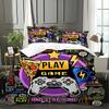 2/3-teiliger Gamepad-Print-Bettbezug, Kissenbezug, Vier-Jahreszeiten-Bettwäscheset, Schlafzimmerdekorationsgeschenke für Jungen und Mädchen