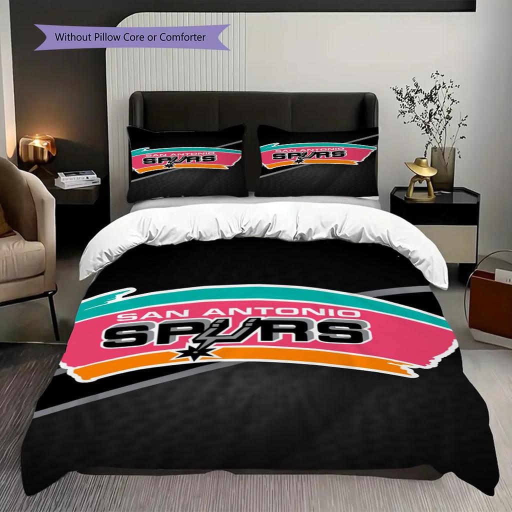 San Antonio Spurs Passion Court Bedding(1 * duvet cover + 2 * pillowcase, without core)Bedding set Duvet cover and pillowcase Christmas birthday gift