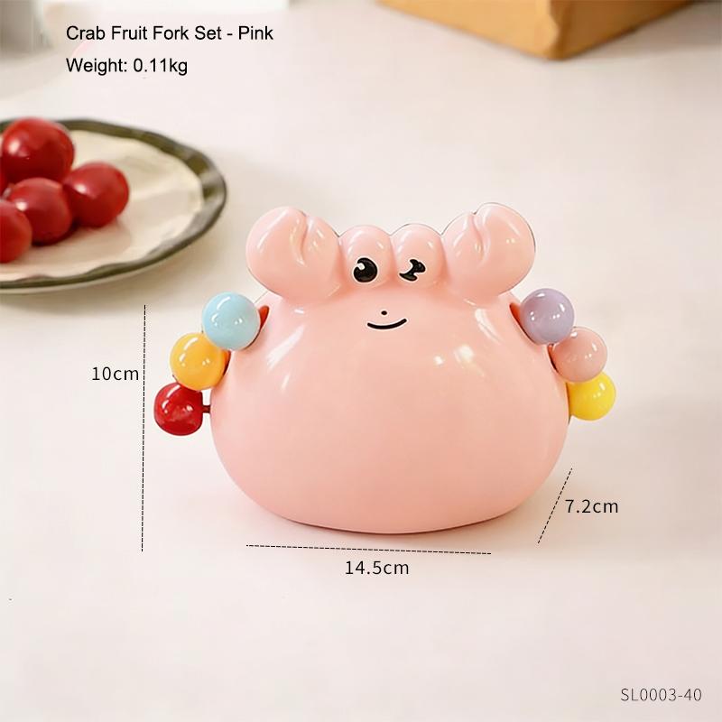 

Cute Crab Fruit Fork Set Home Living Room and Kitchen Desktop Decoration Ornament Fruit Tools Gift