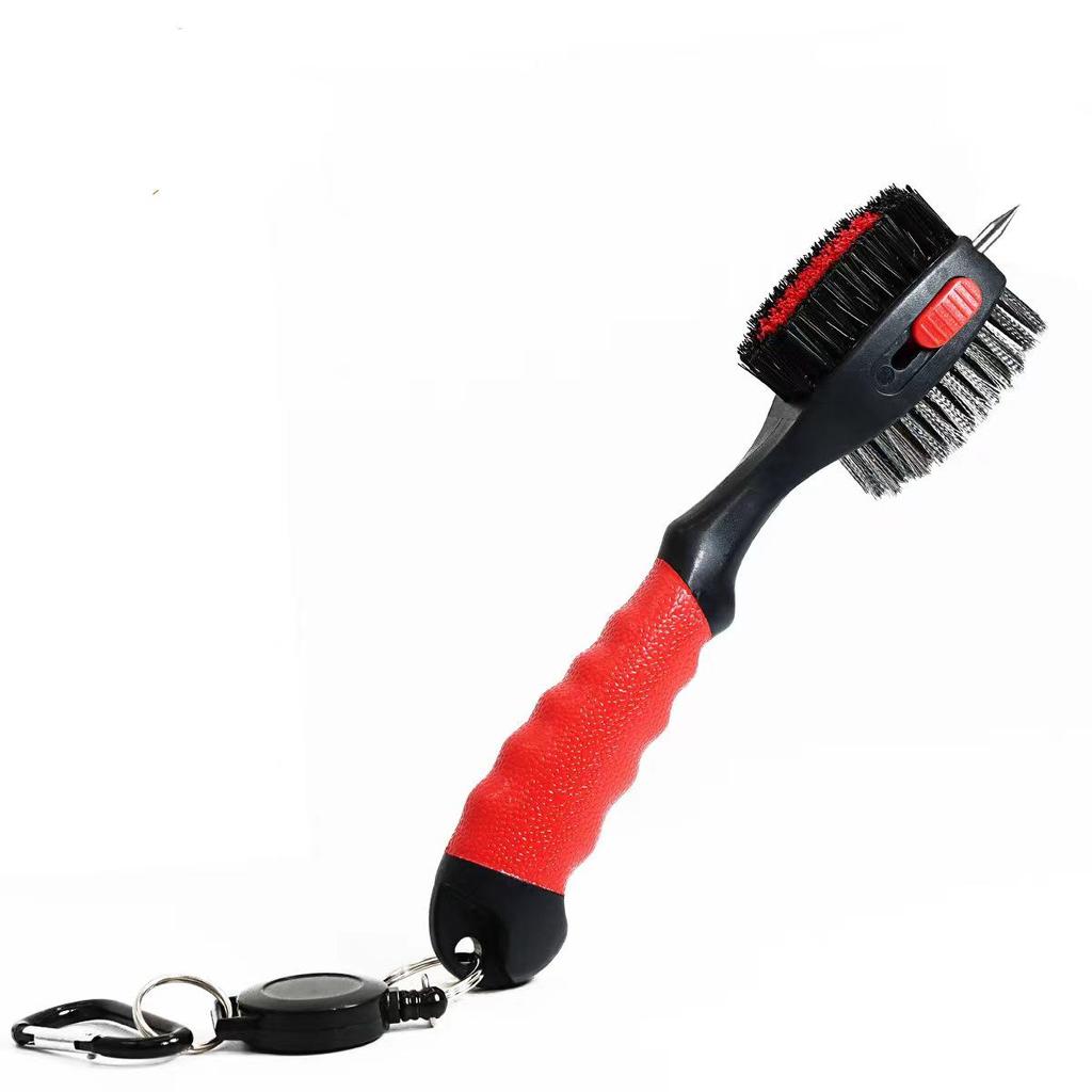 Extra Large Stainless Steel Golf Groove Cleaning Brush with Soft Rubber Handle