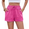 Shorts décontractés pour femmes Couleur unie Cordon de serrage Poche Printemps Été Nouveau