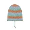 Autumn And Winter Women'S Wool Colored Knitted Yarn Hat, Fashionable Gradient Color Drawstring Pile Hat, Face Enhancing Small Pullover Hat