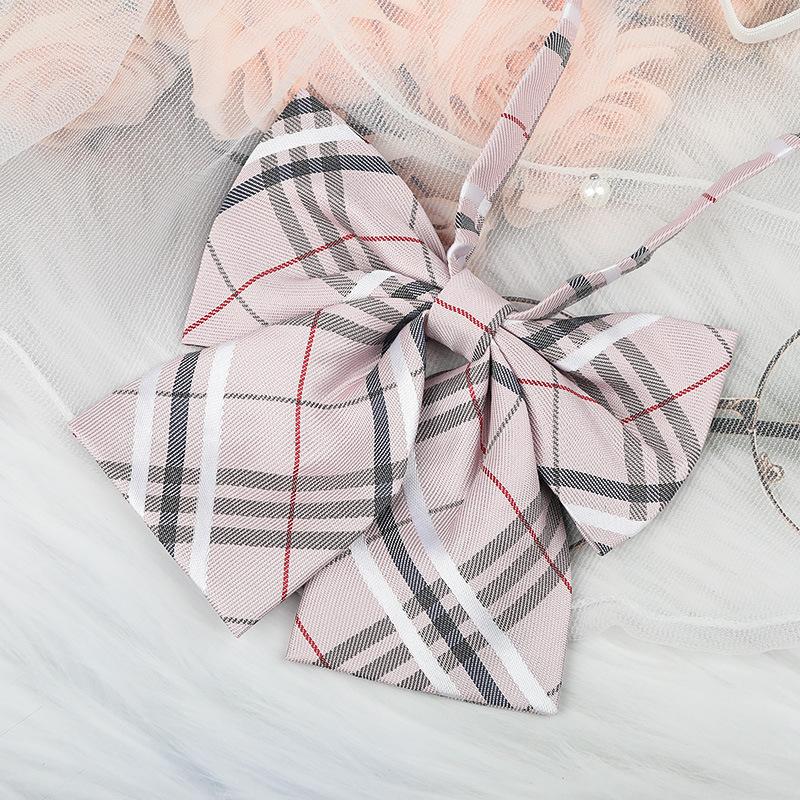 Jk Japanese Plaid Korean Version Of Collar Flower Graduate Female Collar Flower College Wind Streamer Jk Bow Shirt Accessories Sailor Suit