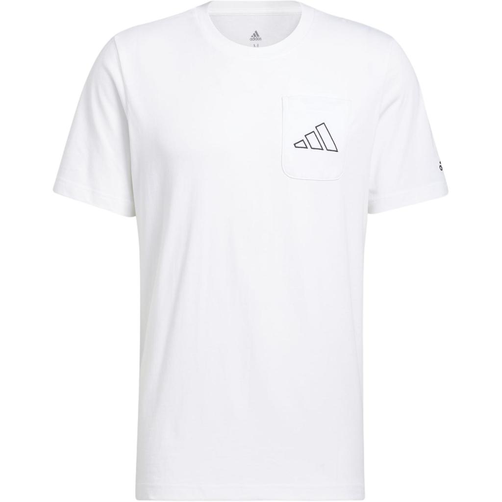 Adidas Logo Print Round Neck Short Sleeve T-Shirt Men Tops White HI5547