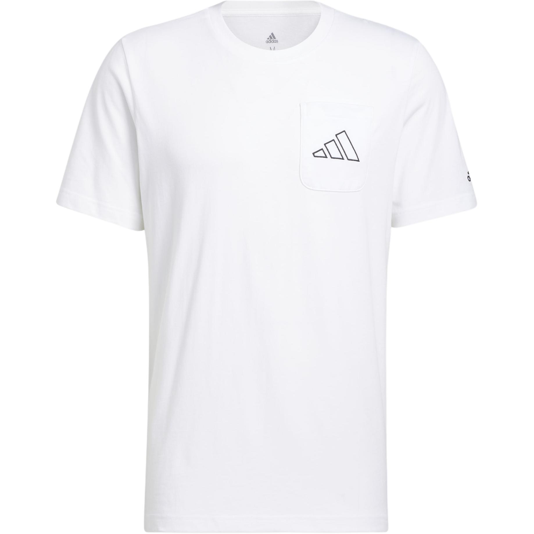

Adidas Logo Print Круглый вырез с коротким рукавом Футболка Мужские топы Белый HI5547 M