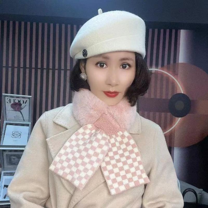 Winter New Woolen Scarve Female Lace Mermaid Warm Neck Cover Knitted Wool Collar Splicing Scarve Women's Scarve