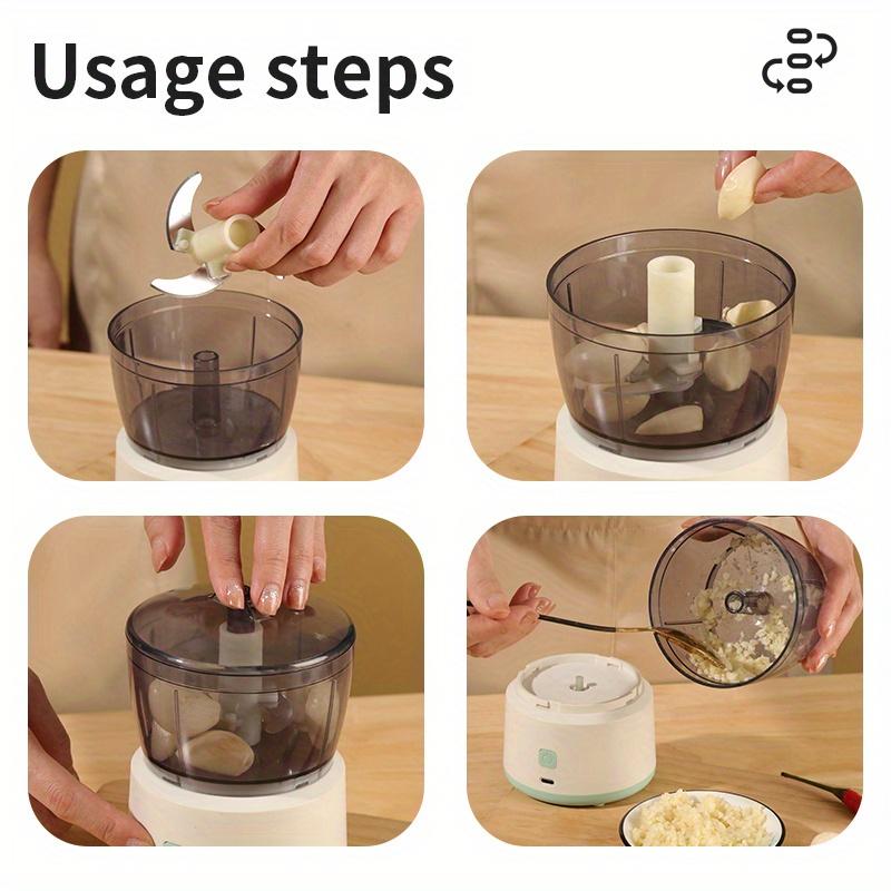 Electric Garlic Masher Crusher 350ml Mini Kitchen Food Chopper USB Charging Cooking Machine Detachable Automatic Kitchen Gadgets