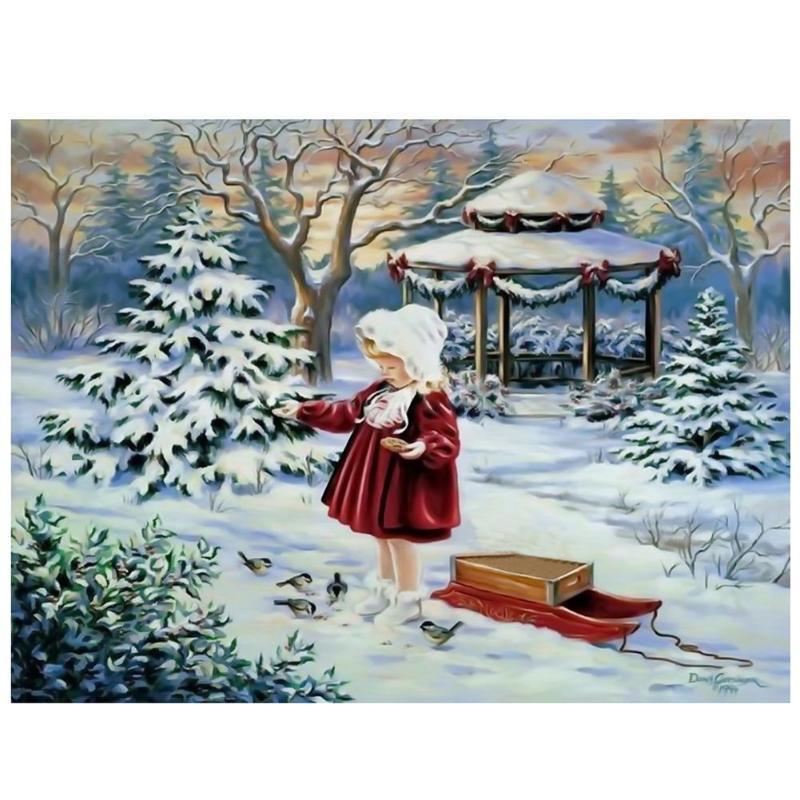 Arte Niños Navidad Regalos 5D puntada cruzada Craft Bordado de pintura de diamante Fotos