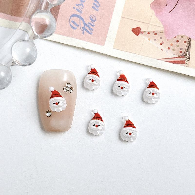 30 Stück Cartoon Kreative Schneeflocke Handschuhe Elch Nagelanhänger Durchscheinend Weihnachtsmann Weihnachts-Serie Harz DIY Nailart Dekoration