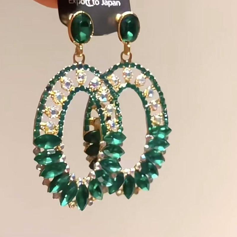 European and American Exaggerated Heavy-duty Crystal Tassel Earrings for Women, Elegant and Sophisticated Earrings, Trendy New Bestsellers