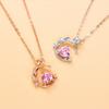 Original Fantasy Herz Mond Halskette Damen Koreanische Nische Rosa Diamant Hohes Gefühl Sommer Süß Schön Damen Schmuck Qualität