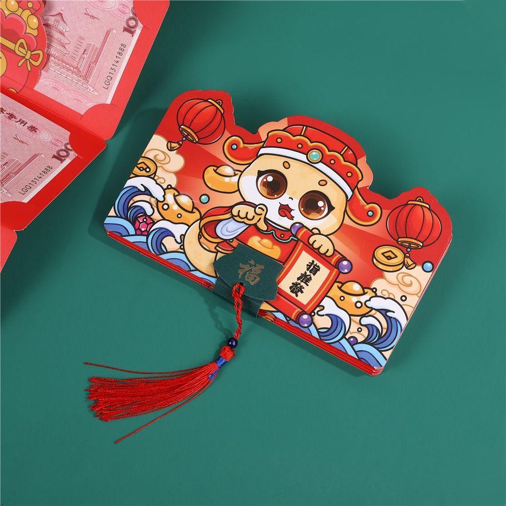 Paper Snake Year Folding Red Envelope Blessing Red Packet Cartoon Lucky Money Pockets Celebration