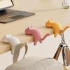 Cute Cat Desk Edge Hooks No-Drill Table Edge Hanger Kitten Hooks Desktop Organizer Hooks for Keys Bags Headphones
