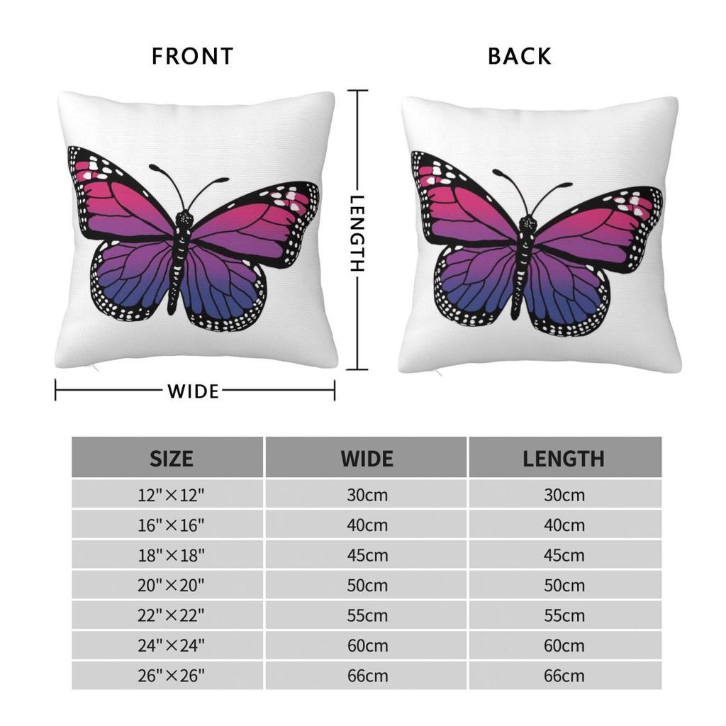 Bisexual Butterfly Lgbtq Square Pillowcase Polyester Linen Velvet Pattern Zip Decor Throw Pillow Case Car Cushion Cover 45X45
