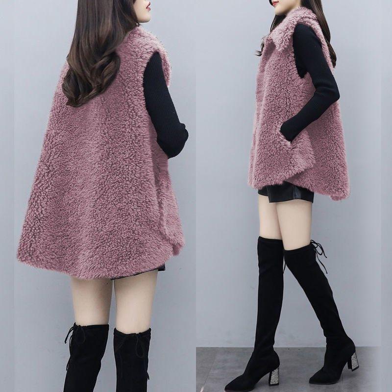 Lamb Fur Vest Women's Short Winter Fashion Shoulder Vest Jacket